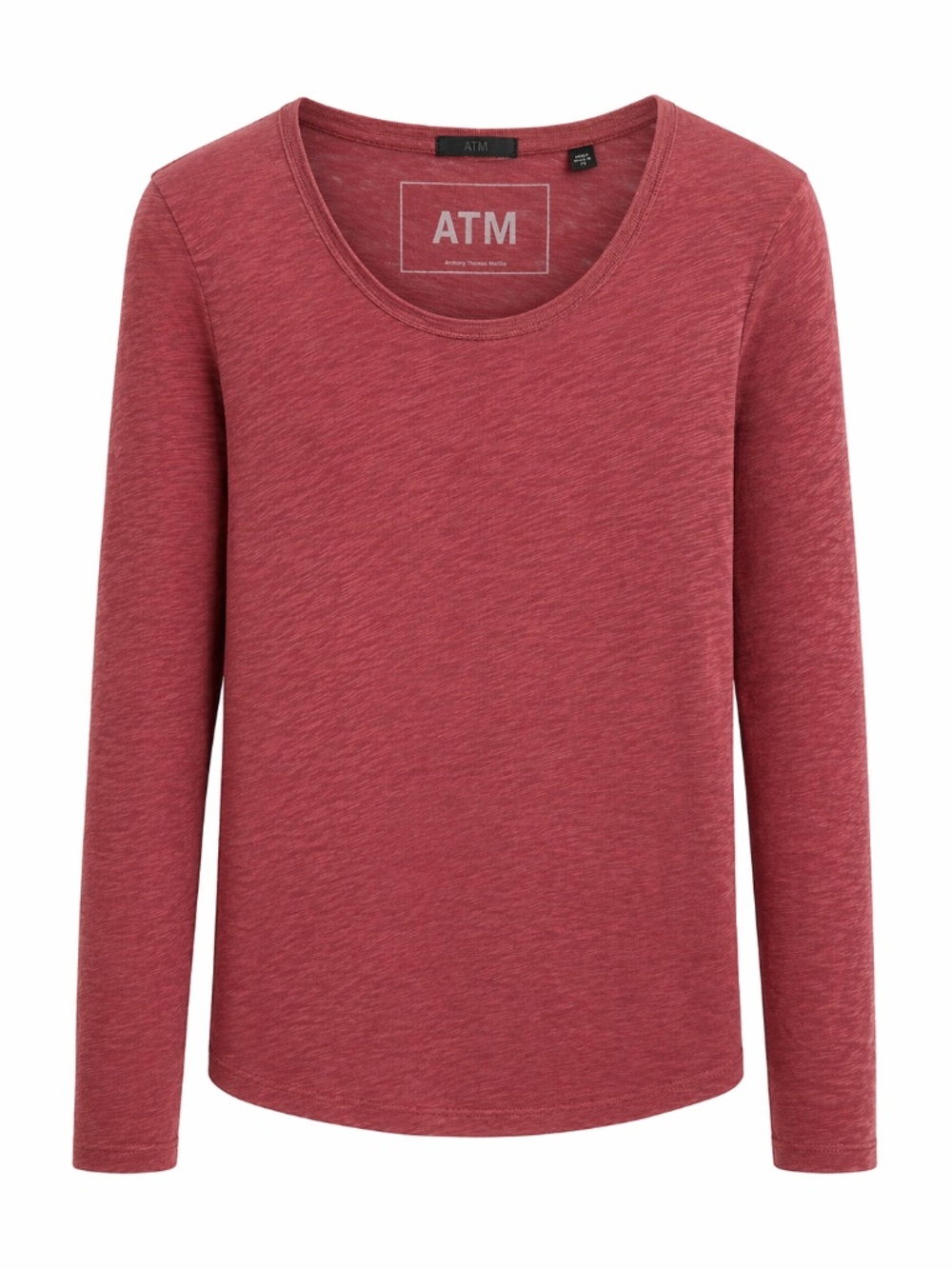 ATM  Burgundy Long Sleeve Top Size Medium 100% Cotton Peru